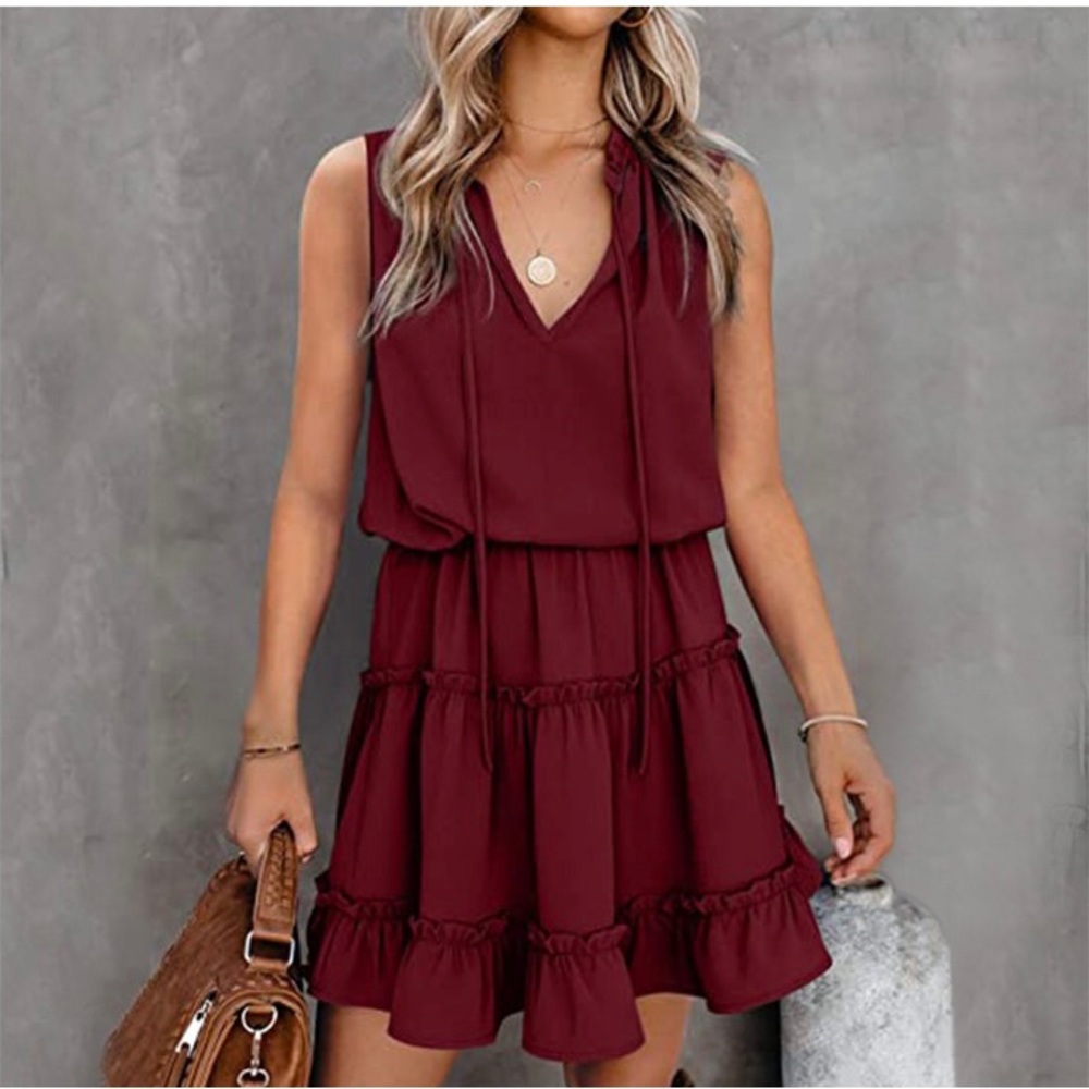 Women’s plus Size Burgundy dress